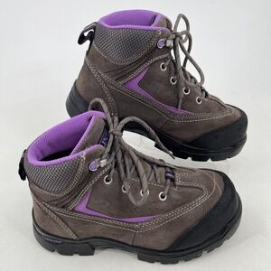 Carolina Work Boots WOMENS Brown Purple Leather Lace Up Comp Toe SIZE 7.5 W